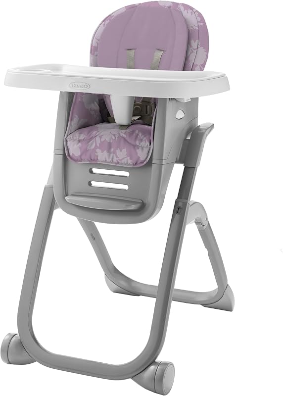 Trona Graco® DuoDiner DLX, 6 etapas de uso: trona para bebés, asiento elevador para bebés, taburete para jóvenes, 5 posiciones de altura ajustables, modelo lila