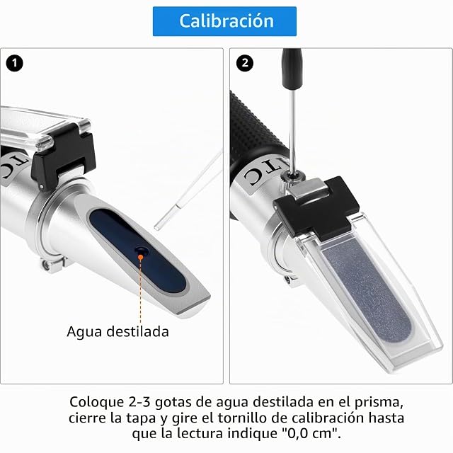 Foto 4 de 7 de QWORK® Refractómetro de Alcohol 0-80% por ciento de Volumen, con ATC para licores y etanol