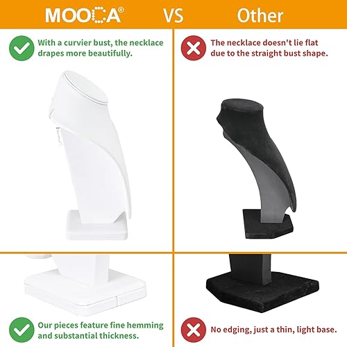 Miniatura 5 de MOOCA 2 piezas de collar cadena joyería busto soporte exhibición collar maniquí, collar busto, soporte de busto exhibición de joyas, soporte de