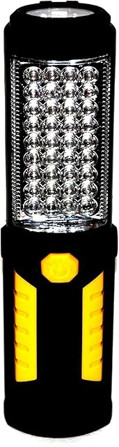 Powerful 36+5 LED 3000 Lumens Portable Flashlight Torch Rechargeable Inspection Lamp Camping Light Hands-Free Garage Workshop Flashlight for Work with Adjusting Stand, Hanging Hook and Magnet Base