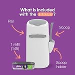 Litter Genie Peau de style - Chat Litter Système d'élimination des déchets avec sac de recharge de la queue carrée - Compatible avec Standard et Jumbo Litter Genie Recharge