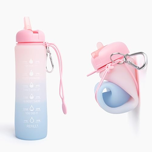 Miniatura 1 de Botella de agua plegable para viajes, coloridas botellas de agua reutilizables, botella de silicona sin BPA para niños y adultos, botella de agua de