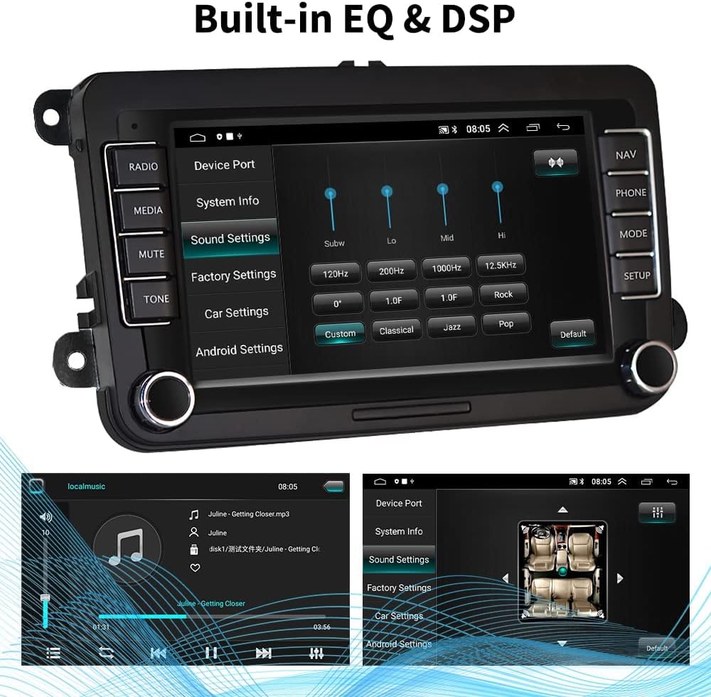 Android 13 Car Radio for VW Golf 5 Plus 6 Passat B6 Polo, Wireless Carplay/Android Auto/HiFI, 7'' Touch Screen Upgrade Stereo for VW Radio Bluetooth SWC GPS WiFi + AHD Reversing Camera-1G+32G