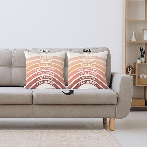 Miniatura 5 de QIYUHOY Fundas de almohada de otoño para aula, diseño de arcoíris, centro de libros, decoración de esquina para sala de juegos, funda de almohada