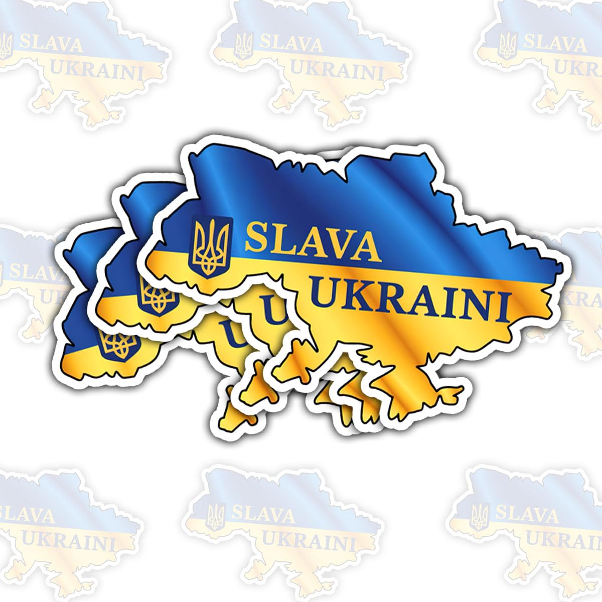 Autocollants Slava Ukraini (Lot de 3) Glory to Ukraine de 7,6 cm pour voiture et gourde