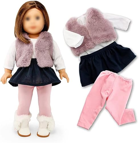 Miniatura 5 de Oct17 Ropa de muñeca para niña americana de 18 pulgadas para muñecas de 18 pulgadas, armario, cambio de imagen Outift Navidad Santa Casual Dress