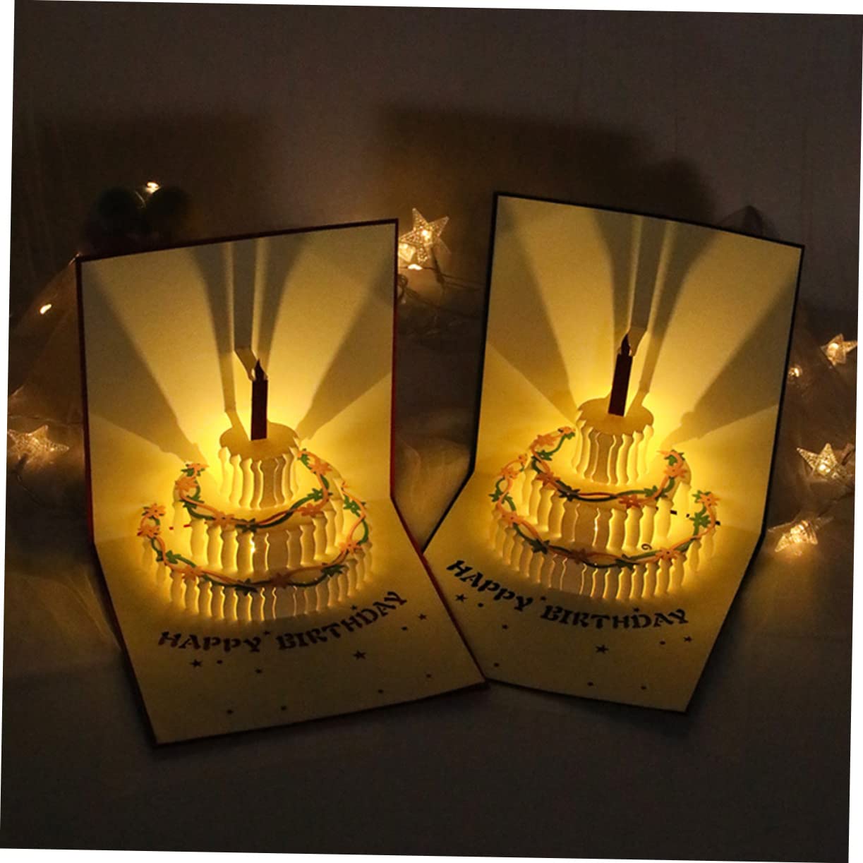 NUOBESTY 3 Pezzi Squisiti Biglietti Di Auguri Di Compleanno 3d Con Musica E Luci Per Uomini Buon Compleanno