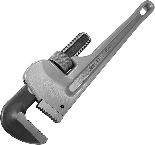 Miniatura 9 de WEDO Llave de tubo recta de 14 ", llave de fontanería, llave de aluminio, apertura máxima 2.559 in, cabeza forjada de acero al cromo-molibdeno,