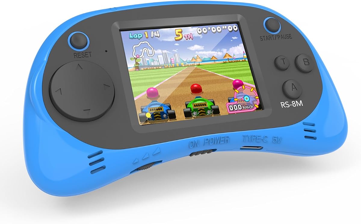 Handheld Games for Kids -16 Bit Retro Video Game with 220 HD Electronic Games - 2.5'' IPS Portable Travel Game Gifts for Boys Girls Ages 4-12 (Blue)