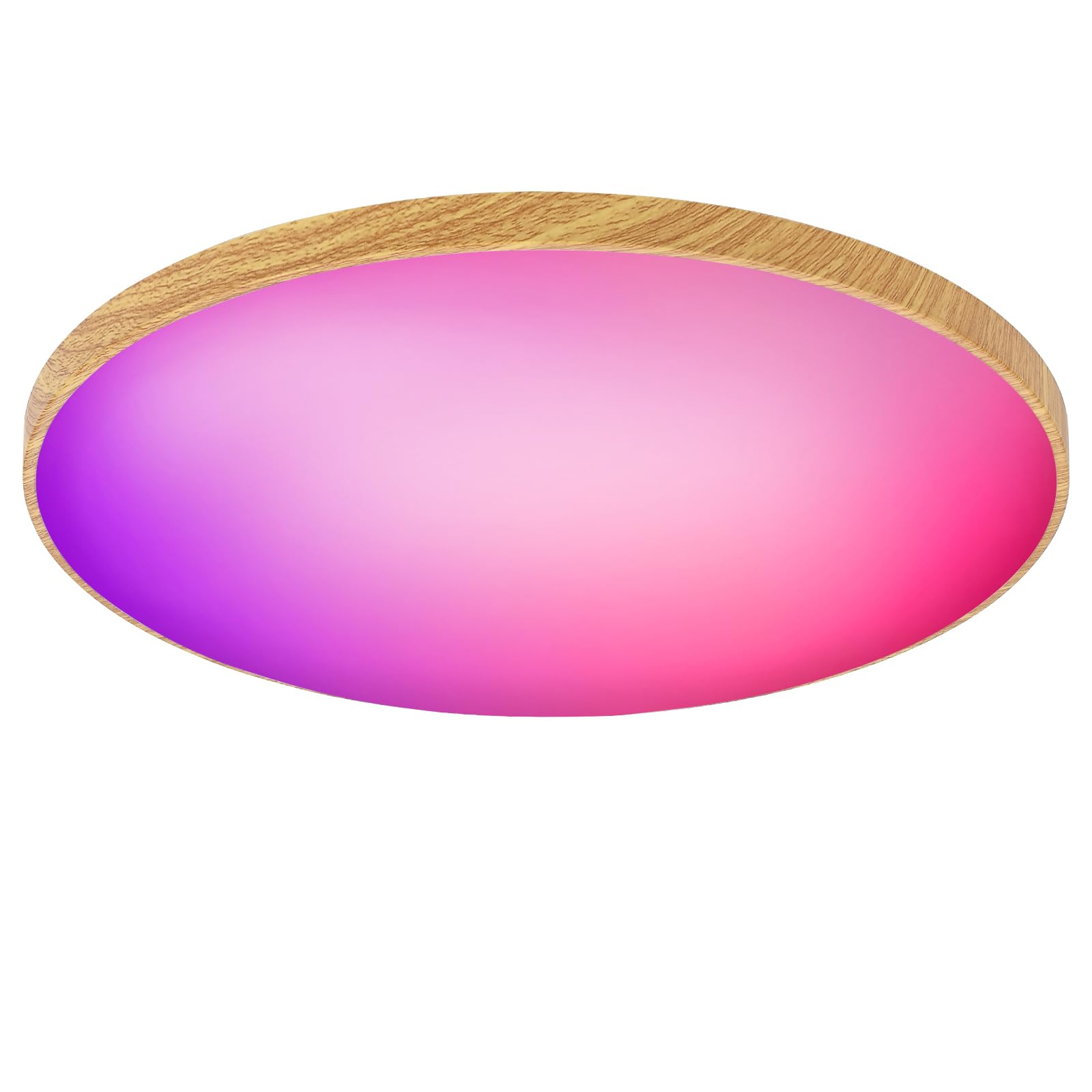 Birnetek® Lampara Techo LED 30W, Plafon RGB Redondo Regulable, 2700K-6500K, 2200LM, Compatible con Alexa, Control APP, Mando a Distancia, para Dormitorio, Salon, Cocina, Vetado De La Madera