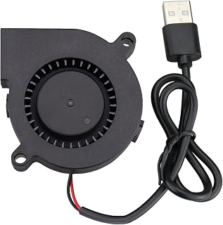 GDSTIME 50mm USB Blower Fan with 3 Speeds Control 5015 5V Turbine Turbo Fan | 50mm x 15mm, DC Brushless, Small Appliances Series Replacement, for Cosplay Helmet, Vivarium, Mini PC Cooling Ventilation