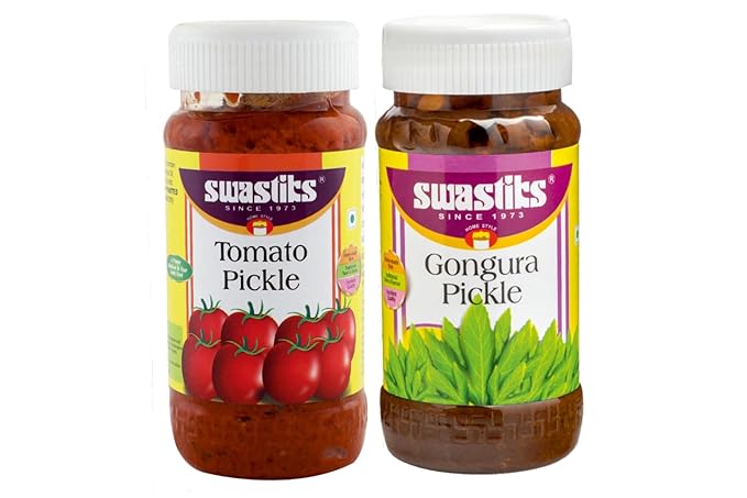 Swastiks Tomato Pickle 300g, Gongura Pickle 300g, Combo of 2