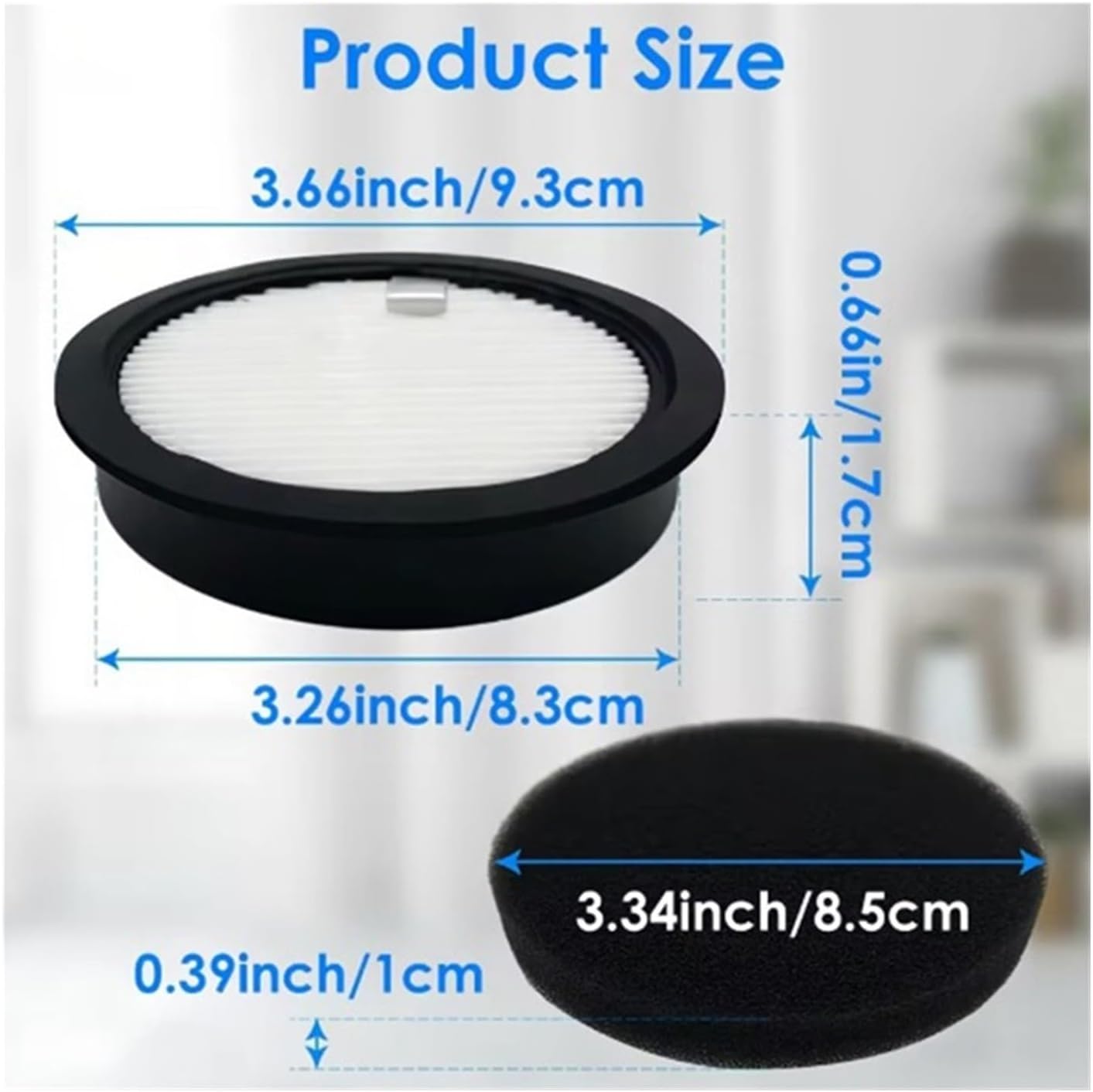 Compatible for Laresar Vacuum Cleaner Filter, Washable HEPA Replacement Part for Elite 3 Series