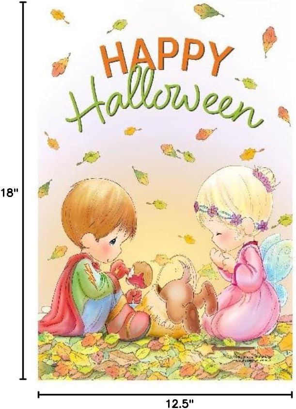 Flagology, Precious Moments Happy Halloween Candy – Garden Flag 12" x 18", Outdoor Flag, Exclusive Premium Fabric, Licensed Precious Moments, Halloween