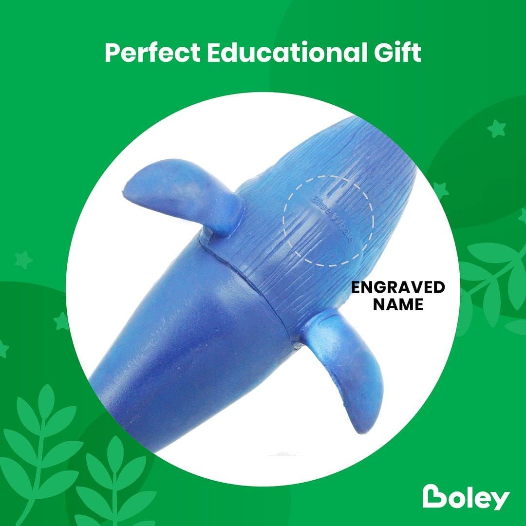 Boley Great Sea Creatures 8-Pack: 7-10" Soft Plastic Ocean Animal Figurines - Realistic Shark, Whale, Dolphin Toys - Educational & Sensory Playset for Kids, Party Favors, Classroom Supplies