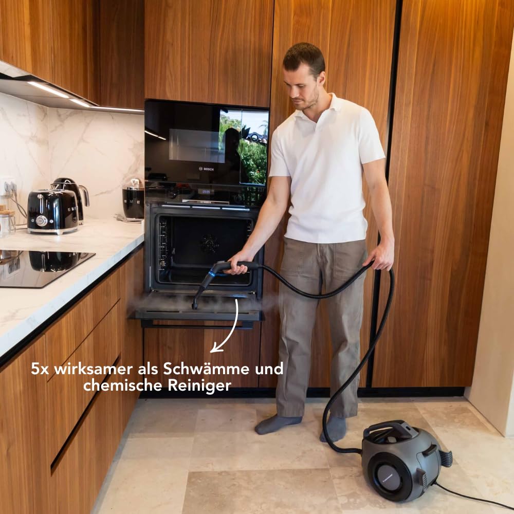 TS2 Dampfreiniger 1800W - 4 Bar Dampfdruck - 1,6L Tank - 26 Zubehörteile für 100+ Oberflächen – 50 Min Dampfleistung