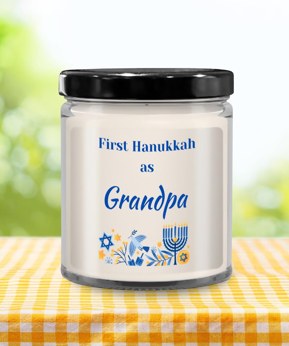 First Hanukkah as Grandpa Candle, Candles with Text, Birthday Gift, Hanukkah Gift, Holiday, Menorah