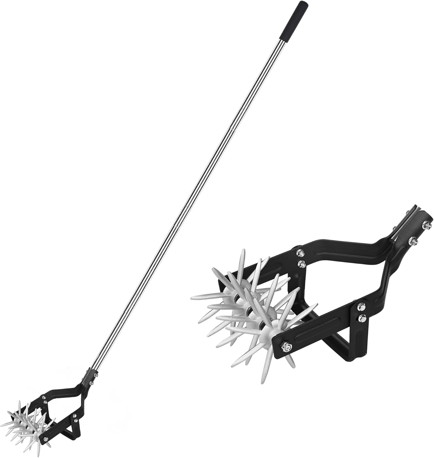 YEELOR Garden Rotary Cultivator, 67-Inch Adjustable Handle, Sturdy Star Tines, 2-in-1 Weeding & Tilling Hand Tiller, Ideal for Tilling Flower Beds, Planters, Vegetable Gardens Elevated Planter Beds