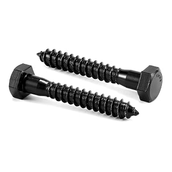 5/16 x 2 Hex Head Lag Screws Bolts 20Pcs 304 Stainless Steel 18-8, Partial Thread, Hexagon Head Wood Screws by Black Oxide by SG TZH