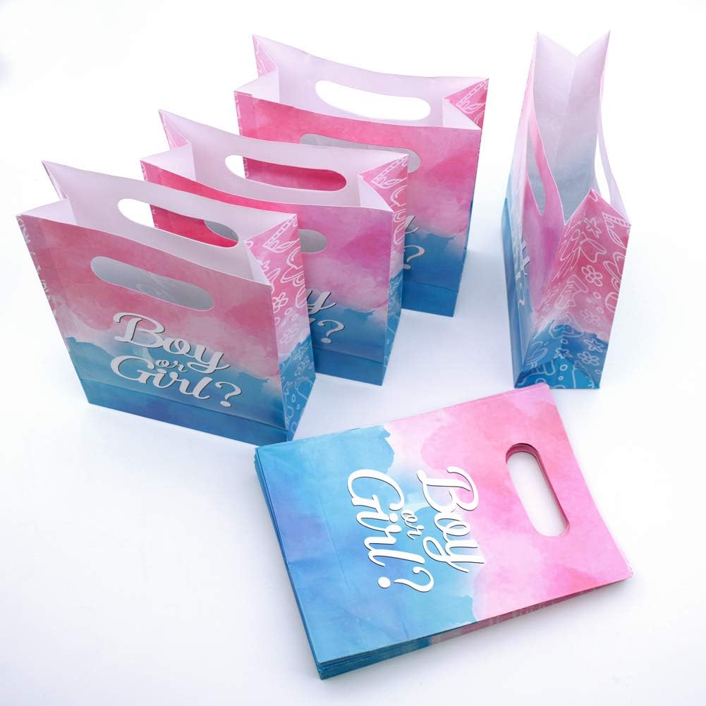 WEEPA 24 Pcs Gender Reveal Party Favors Gender Reveal Gift Bag Paper Bags for Birthday Party Decorations image 3