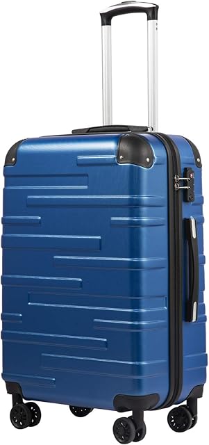 COOLIFE Hard Shell Suitcase with TSA Lock and 4 Spinner Wheels Lightweight 2 Year Warranty Durable (S(56cm 38L), Blue)