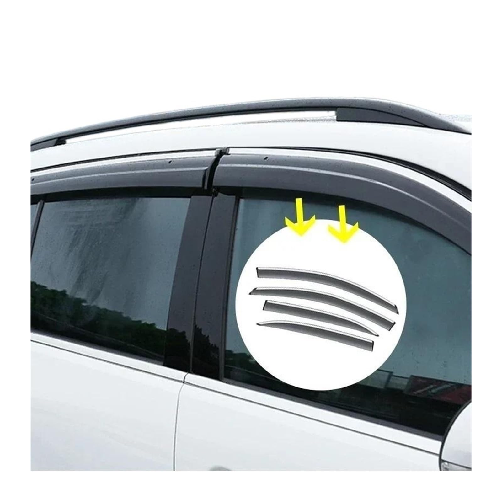 Deflettori Compatibile per Toyota Vitz Hatch Yaris XP 130 2012~2019 Accessori Auto Finestre laterali Visiere Pioggia Sopracciglio Visiera parasole Tenda Trim