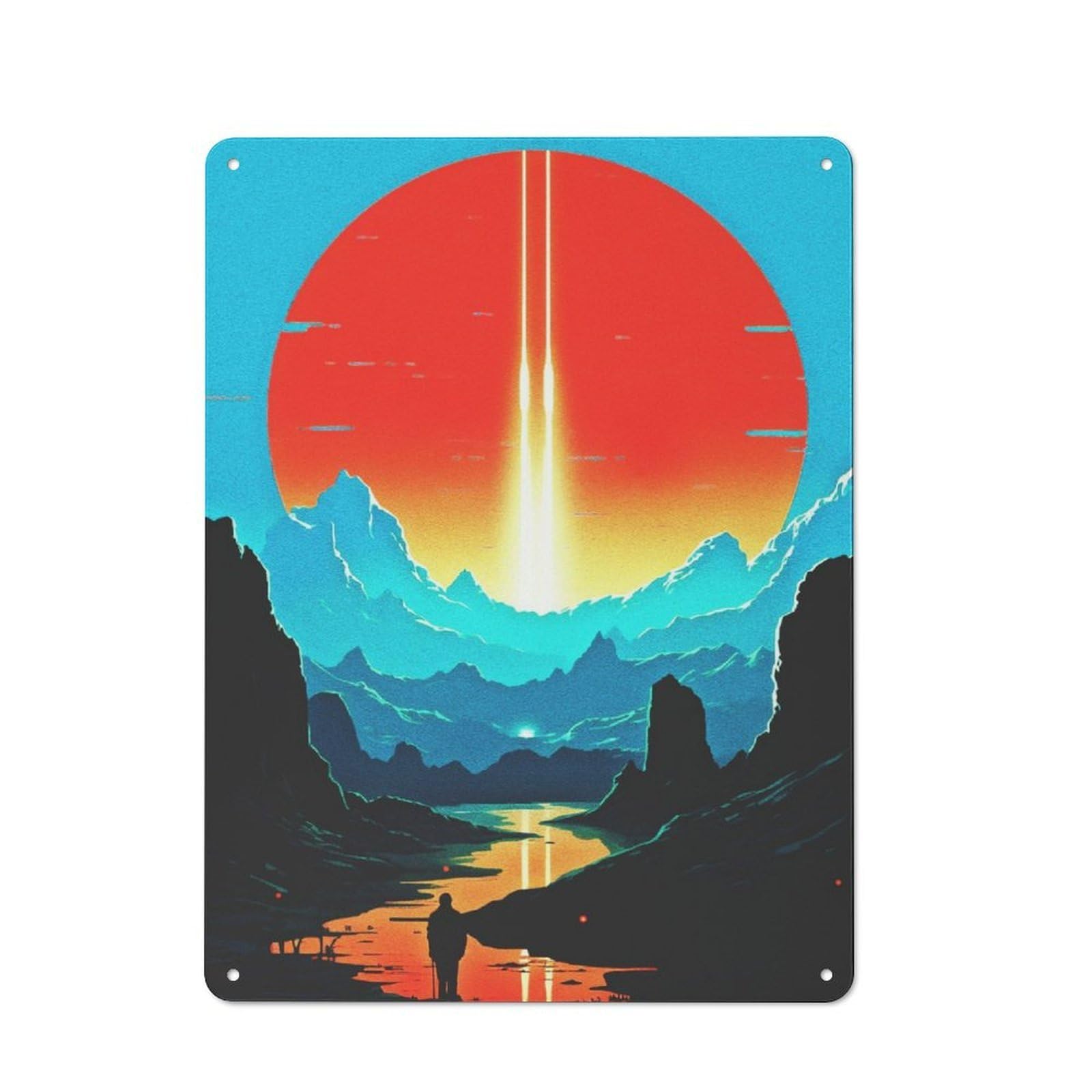 Junmoney Travel To Moon For Guest Room Or Hallway, Retro-Style Tin Sign 40X30cm, For Vintage Wall Decor Fans, For Themed Room Decoration
