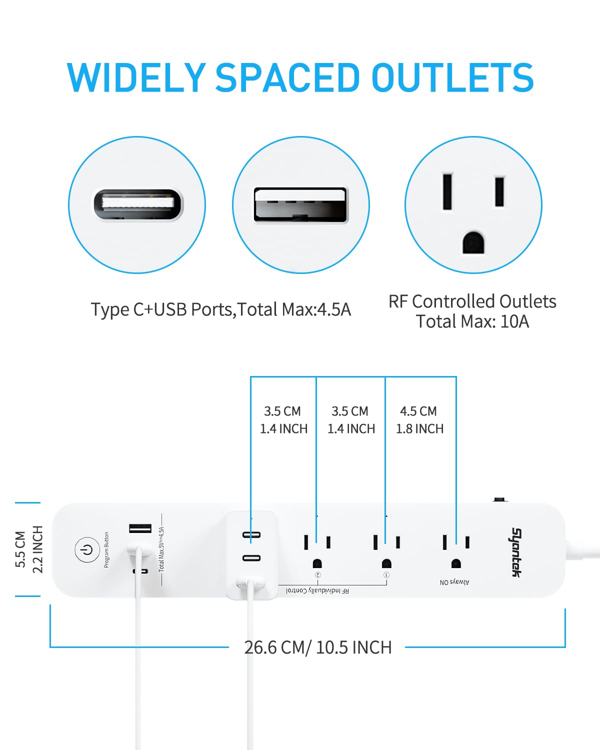 Remote Control Outlet Wireless Light Switch and Remote Control Power Strip