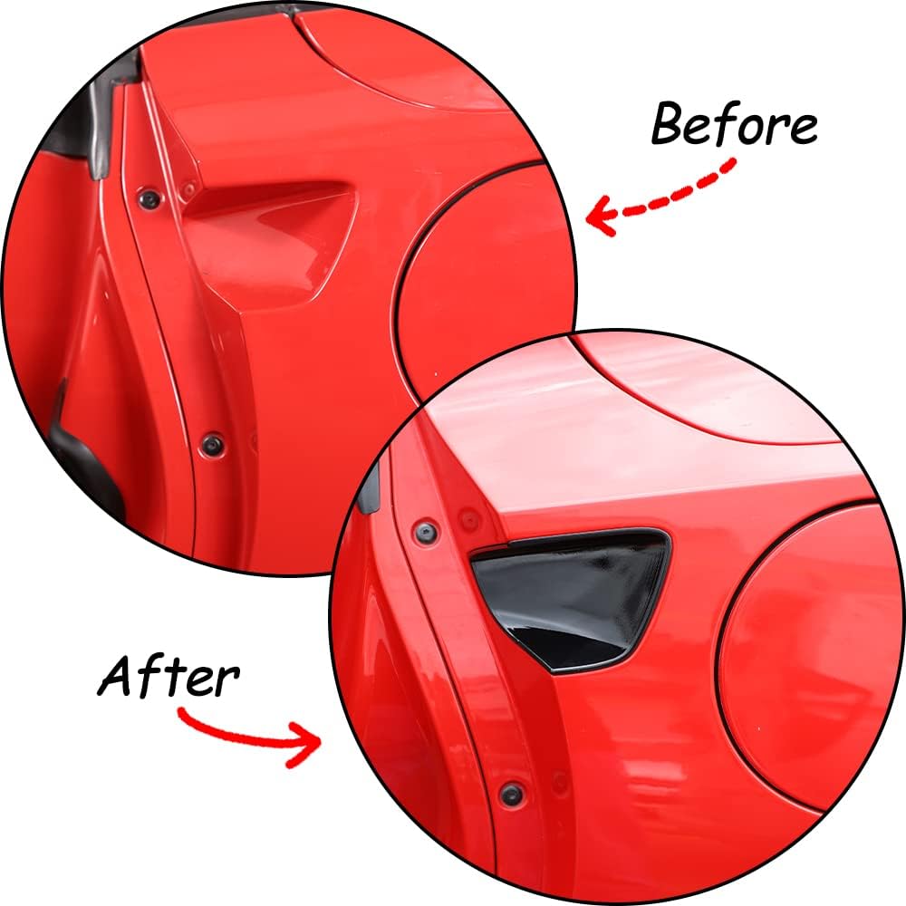 TINKI Car Door Handle Door Bowl Paint Scratch Protector Cover Compatible for Chevrolet Corvette C7 2014 2015 2016 2017 2018 2019 Car Outdoor Safety Decora Cover Trim Accessories (Glossy Black)
