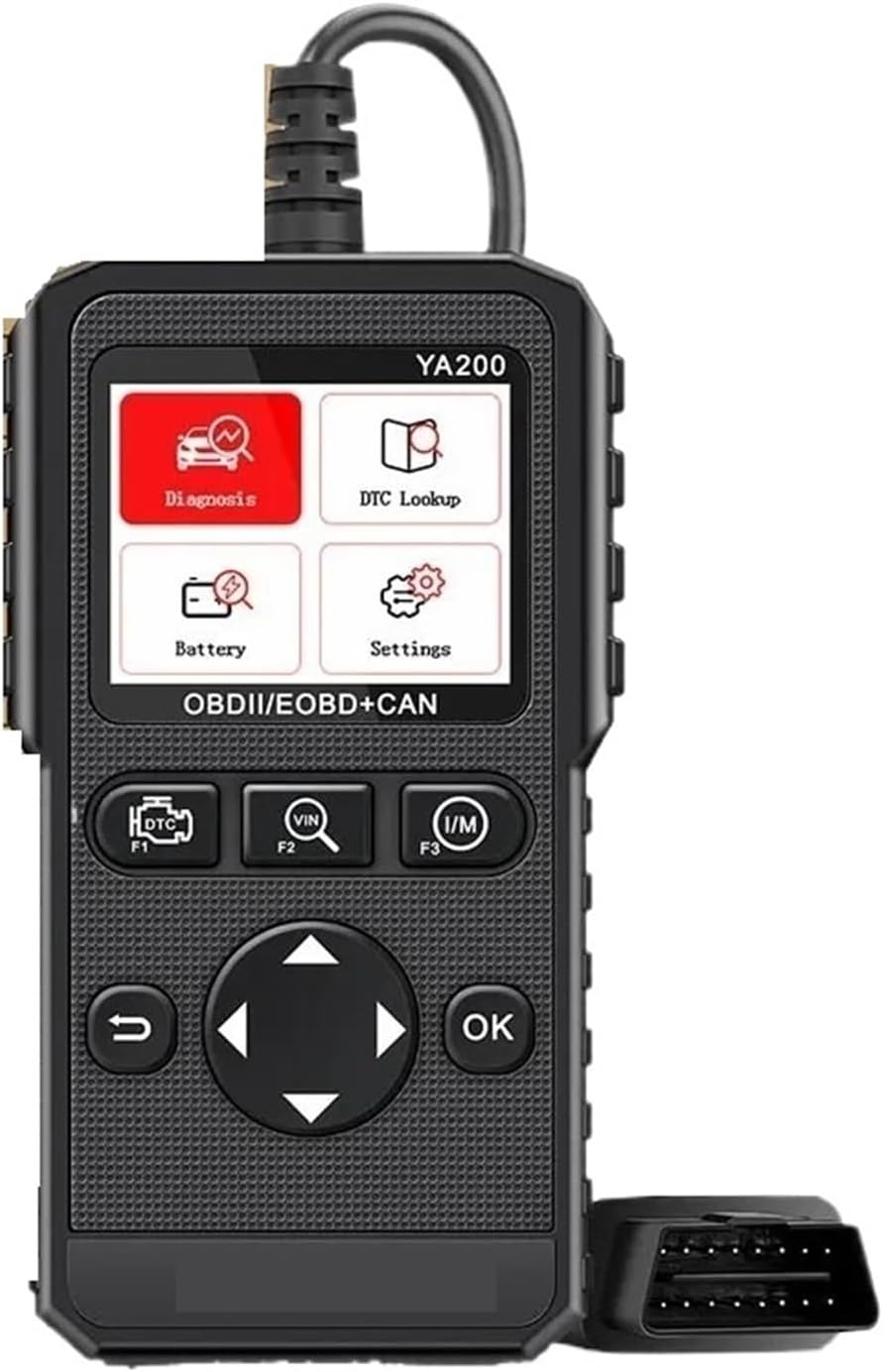Narzędzie diagnostyczne do samochodów, YA200 OBD2 Scanner Wielojęzyczne narzędzie diagnostyczne do silnika Code Reader DTC Lookup Napięcie Test Do samochodów, lekkich ciężarówek, SUV-ów
