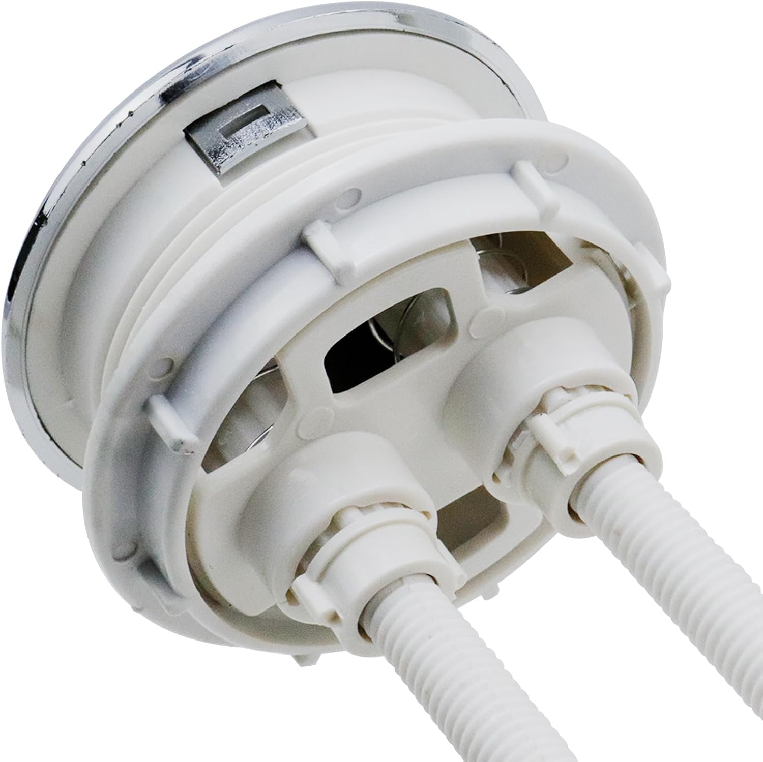 T Tulead Dual Push Flushing Toilet Button Fit for 48-55mm Toilet Tank Button with Thread Plastic Round Silver