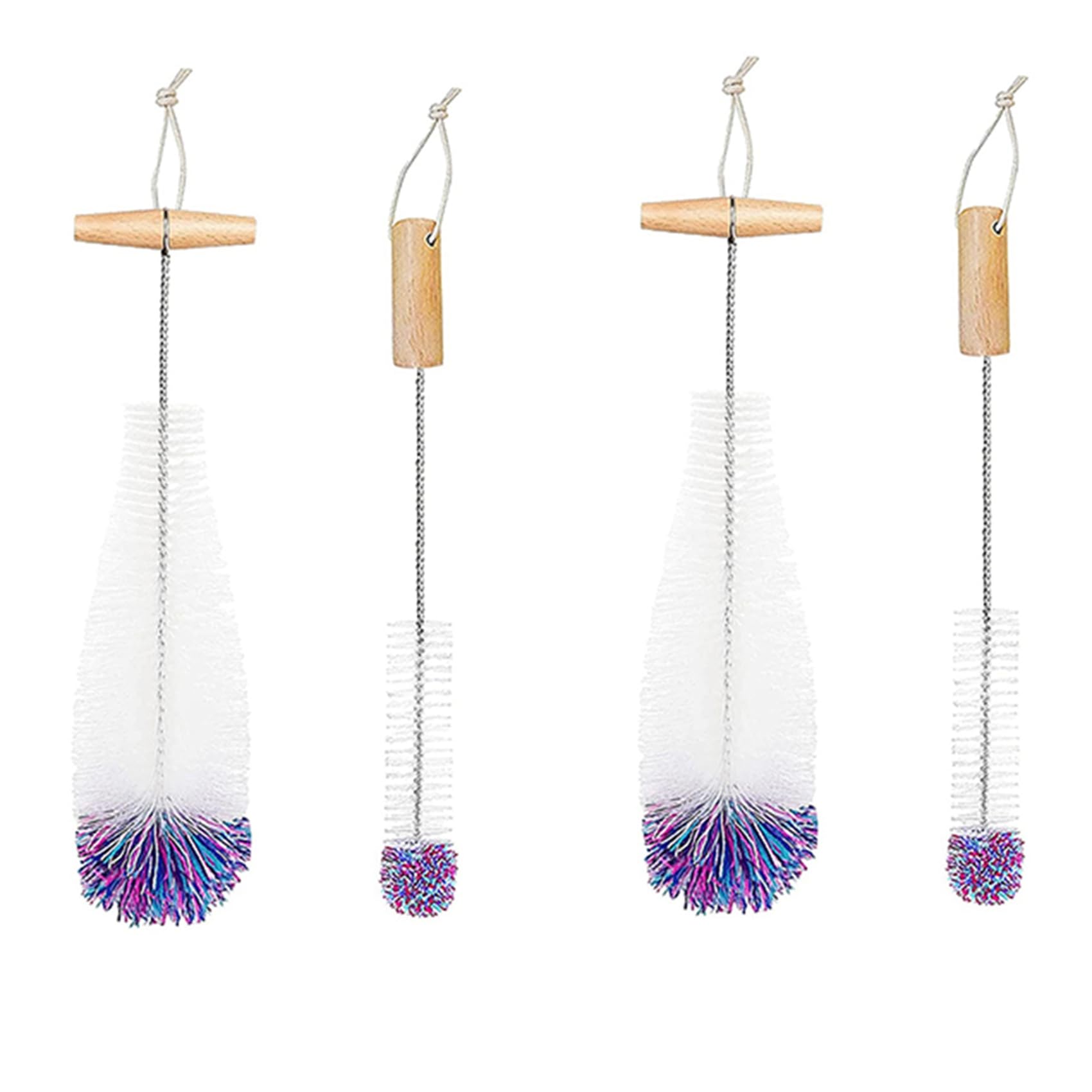 Hndhbfgrt Bottle Brush for Glass Bottles, Bottle Cleaner, Pack of 4 Cleaning Brushes, Cleaning Bottle Cleaner White
