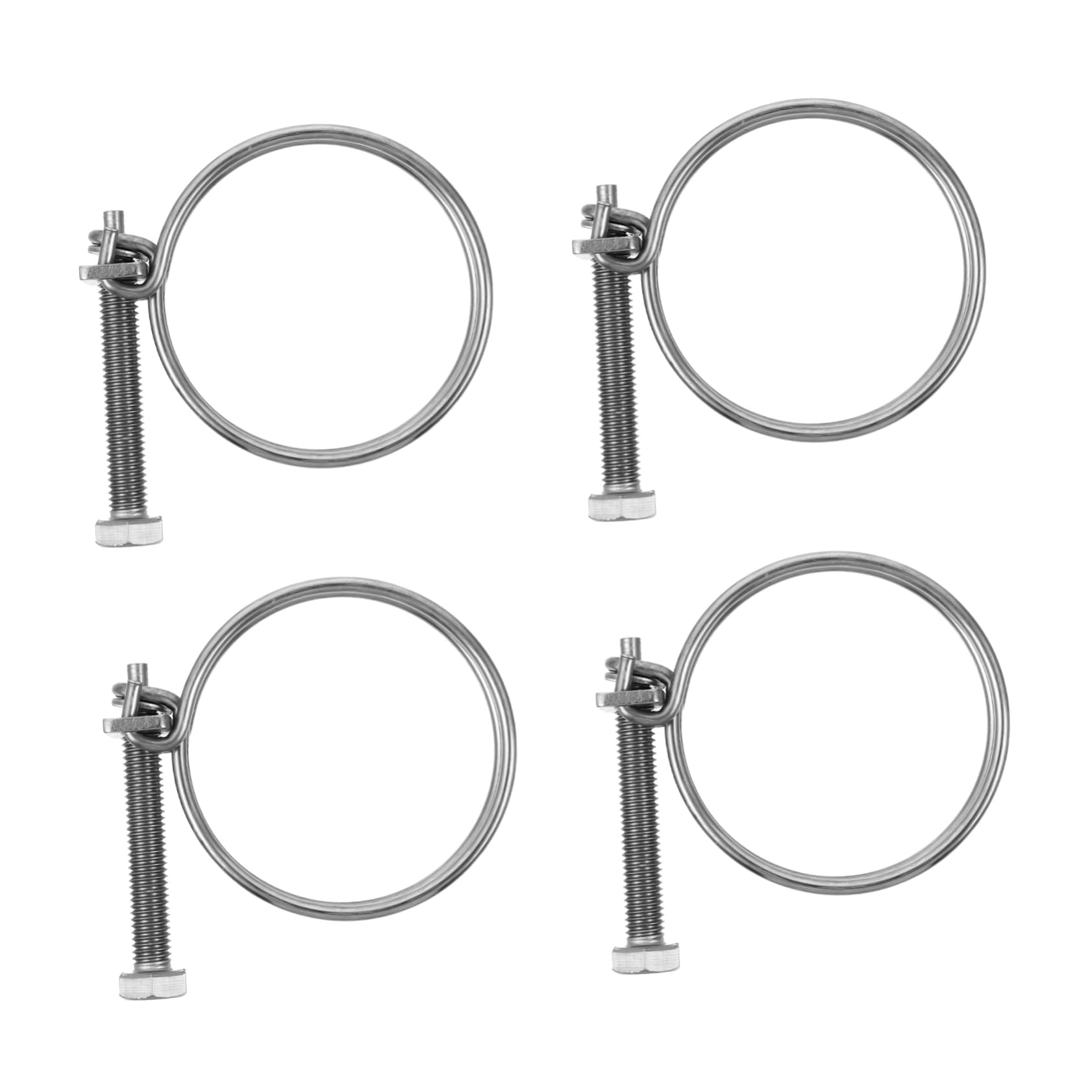 KICHOUSE 4 Pcs 1 Hose Clamp Worm Drive Clamp Useful Pipe Clips Fuel Line Clamp Practical Hose Clips Fuel Hose Tube Clamp Fastener Pipe Clamps Sturdy Pipe Clips Silver 304 Stainless Steel