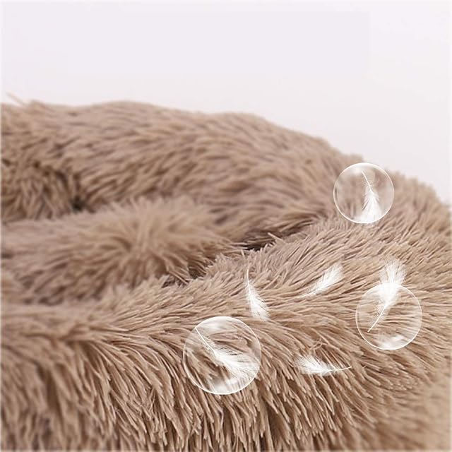 Foto 6 de 8 de Haoye Cama Redonda para Mascotas, Cama para Perros Donut Cuddler, Felpa, Suave, Lavable, autocalentable…