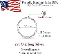 Vista 83 de LUCKYJEWUS Argolla pequeña y delgada de oro o plata de ley para perforación de nariz de mujer Dorado