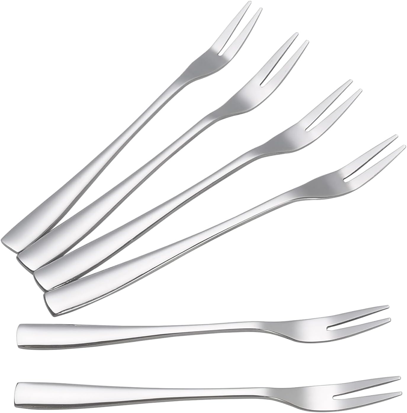 Begale 12-Piece Stainless Steel Forks, 2 Prong Tasting Appetizer Forks