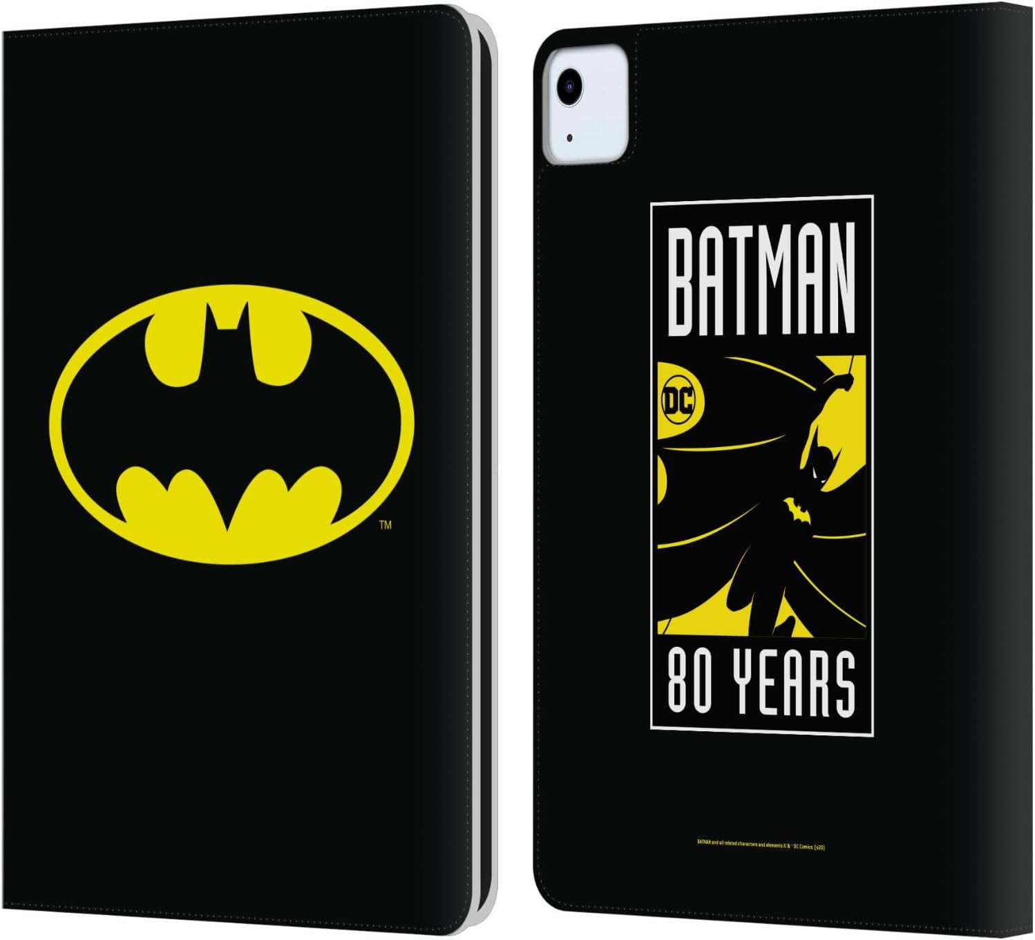 Head Case Designs Officially Licensed Batman DC Comics Classic Logos Leather Wallet Case Compatible with Apple iPad Air 11 2020/2022/2024/2025