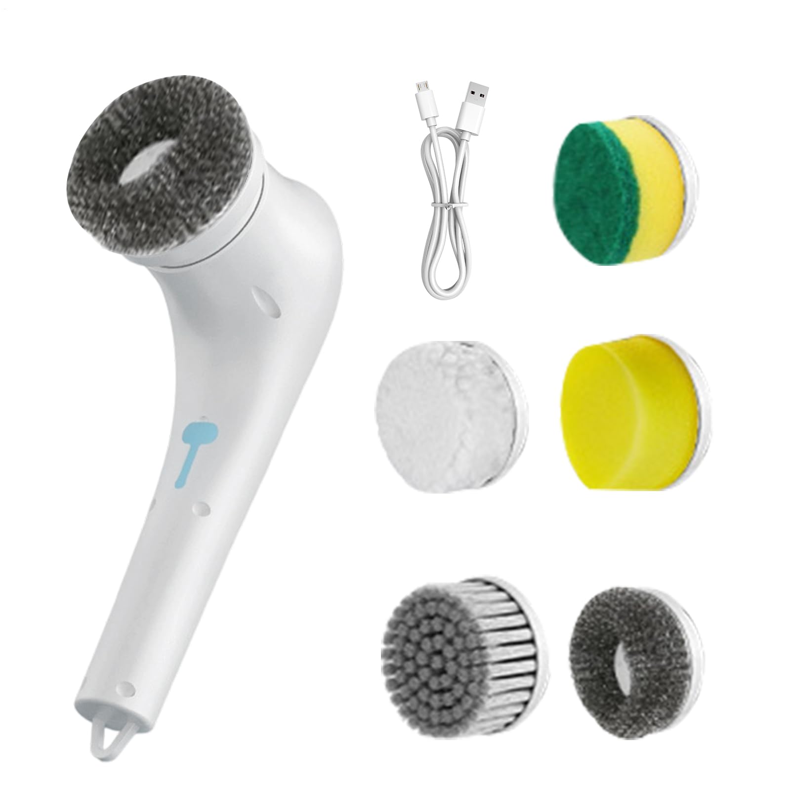 Brosse électrique pour nettoyer les grilles sans fil avec 5 têtes