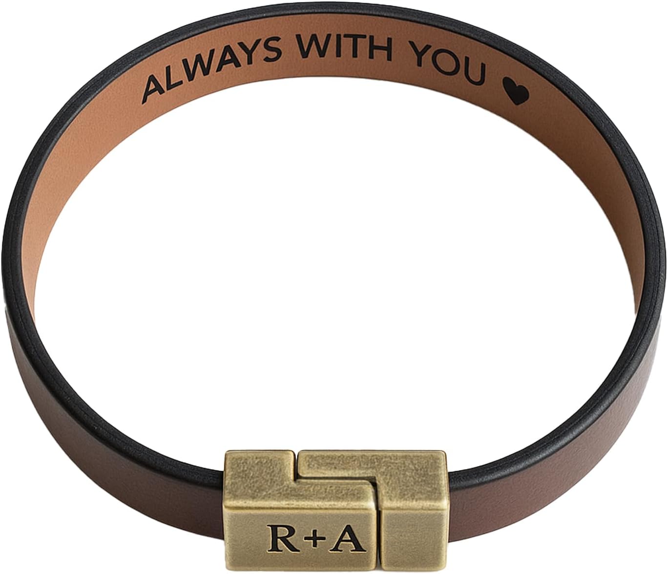 Men's Leather Bracelet Personalized - Hidden Message Wristband - Customizable Anniversary for Husband -Sentimental Present for Boyfriend