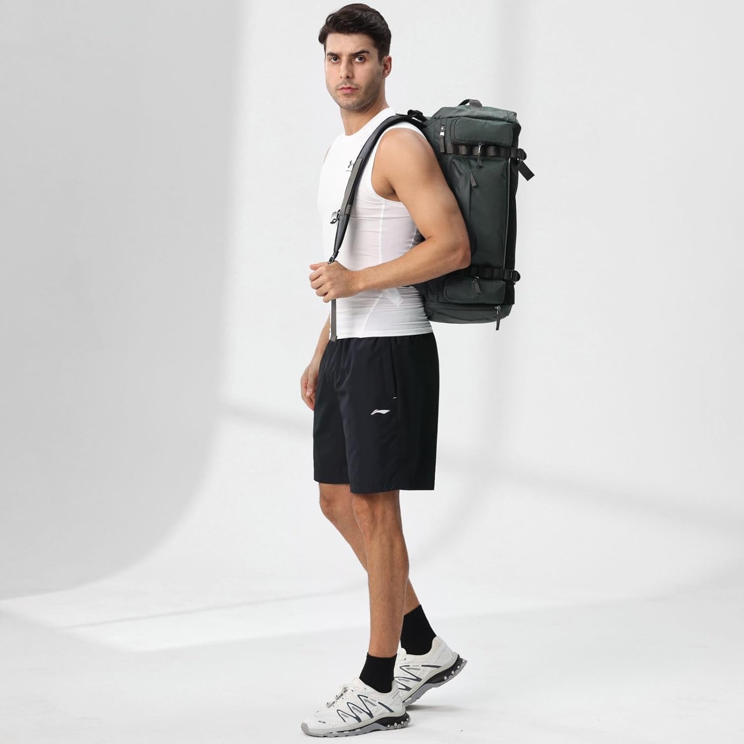 BE SMART 2 in 1 Convertible Gym Duffel Bags with Shoes Compartment - 40L Waterproof Extra Large Workout Backpack for Gym Men, Heavy Duty Sports Duffle Backpacks for Travel, Hiking, Camping, Carry On
