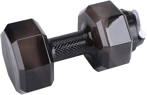 Miniatura 2 de MAVIS LAVEN Botella de agua deportiva con forma de mancuerna de gran capacidad de 2.2 L, taza de entrenamiento de gimnasio con tapa a prueba de