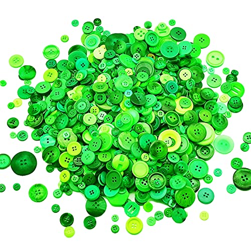 Qovydx 1600Pcs Green Buttons For Crafts Assorted Sizes Buttons Green In Bulk Green Craft Buttons Assortment Christmas Buttons #TOP3