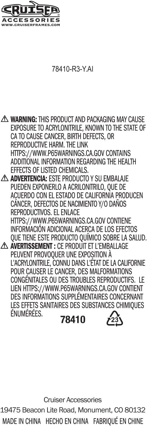 Cruiser Accessories 78410 Suction Cups License Plate Frame Accessory, Clear (4) Pack