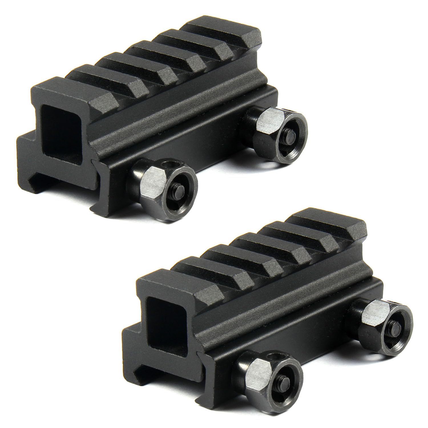 TACFUN 2PCS Picatinny See Through 5 Slots Riser Mount, 0.82 inch Riser for Red Dot Sight & Scope & Optics
