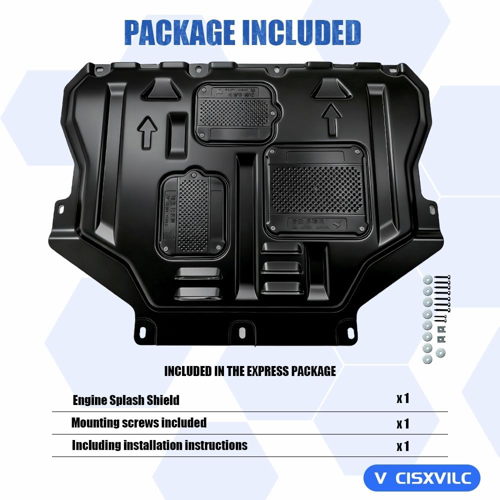 Mud Flaps Engine Guards for Ford Escape 2013 2014 2015 2016 2017 2018 2019 Front Engine Splash Shield Guards Suitable for Escape Under Engine Cover Directly Replace Original One Black