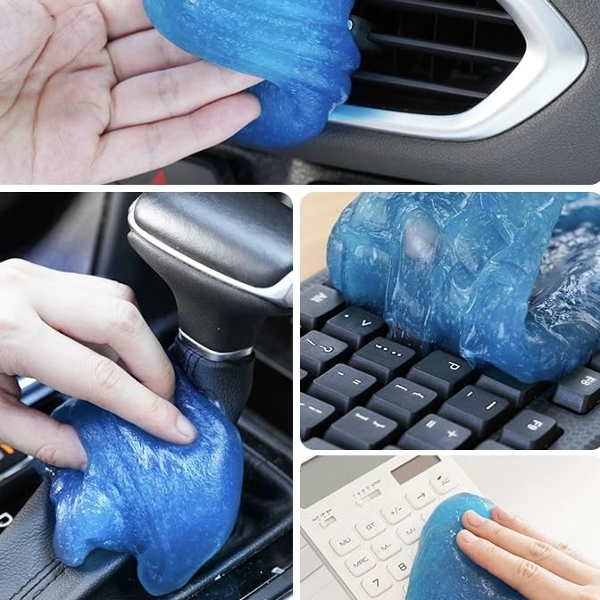 Car Cleaning Gel, 75g/2.6oz 1 Pack Car Detailing Tools, Universal Cleaning Kit for Car Keyboard Microphone Remote Control, Dust, Cookie Crumbs, Hair, Pet Fur, Household Cleaners