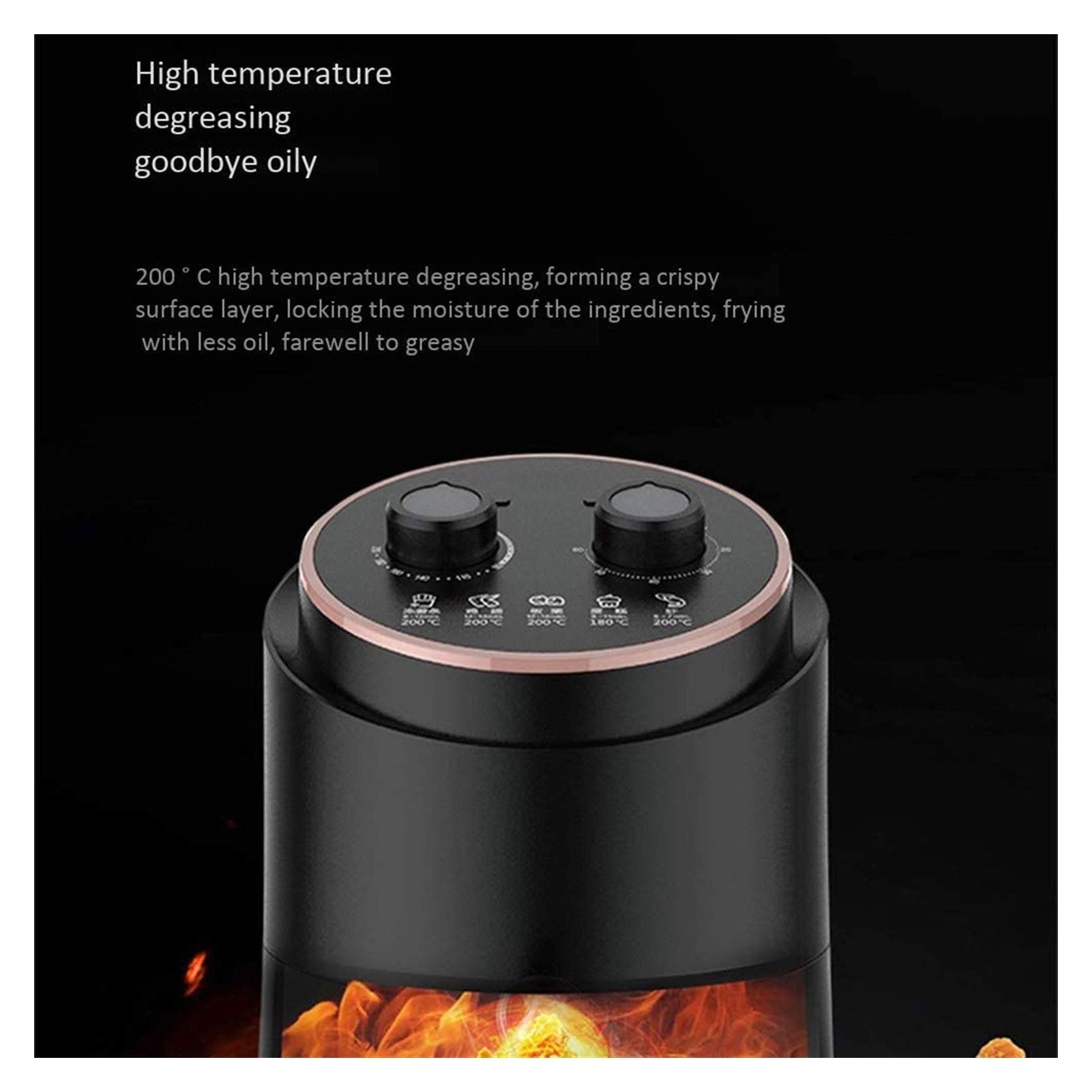 Frytkownica na gorące powietrze 1,5 l, bezolejowa, elektryczna frytkownica na gorące powietrze, nieprzywierająca, 1230 W