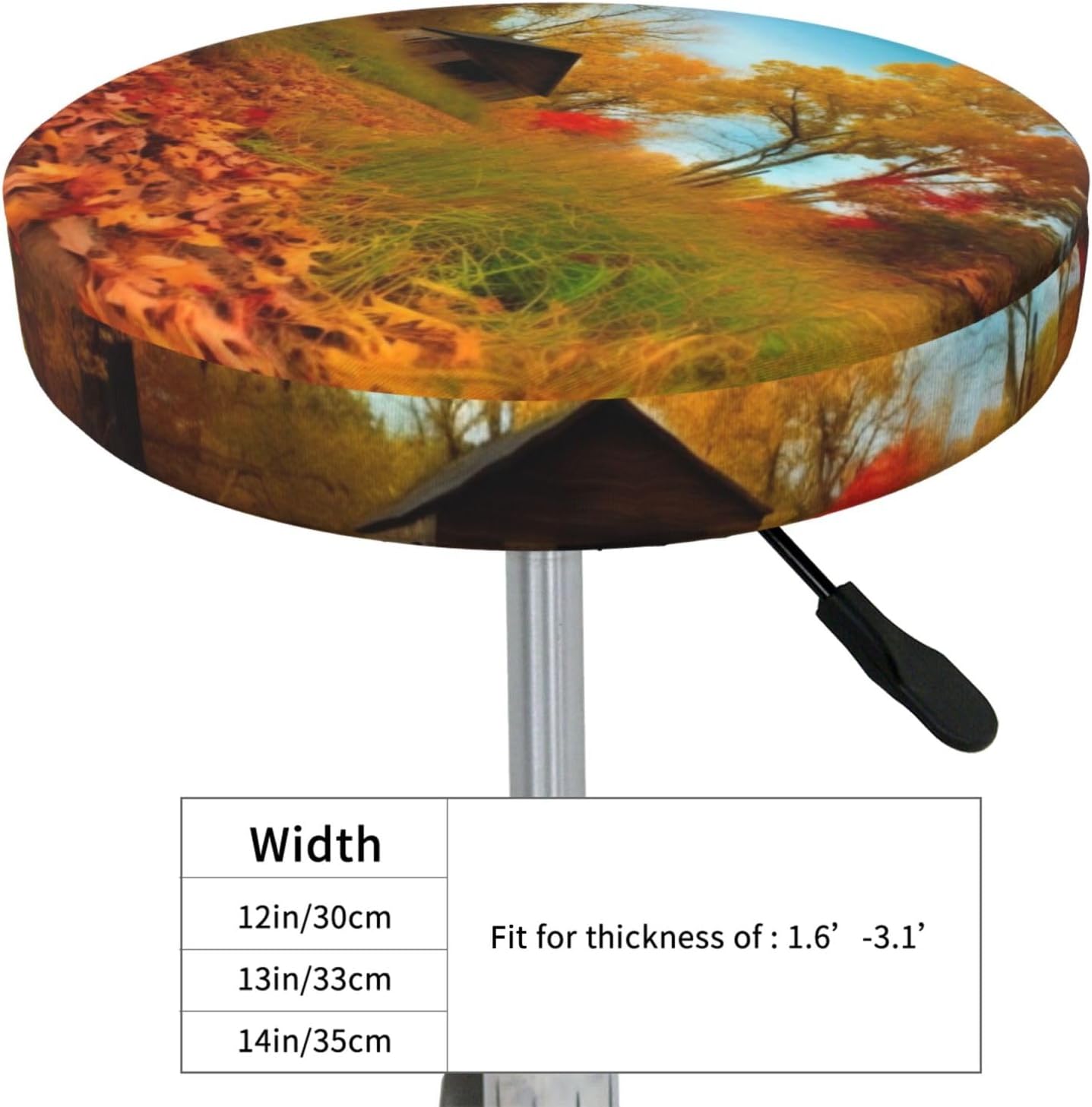 Bar Stool Cover Round Elastic Stool Cushion Covers Gallery for Fall Bar Chair Cover Washable Stool Cushion Slipcover Stretch Stool Seat Covers for 12-14 Inch Chair