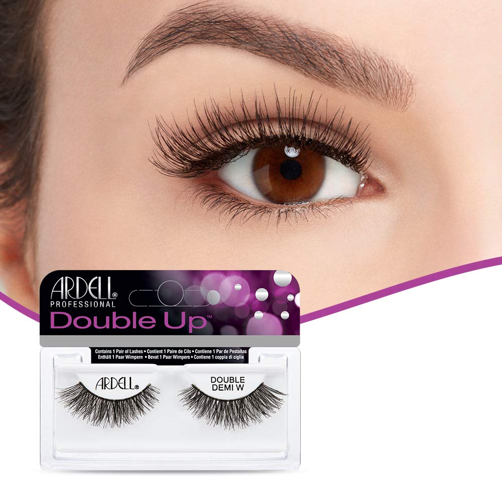Ardell Double Up False Eyelashes – Double Demi Wispies Strip, Wispy Dramatic Look, Reusable Fake Lashes for Women, 4 Pairs