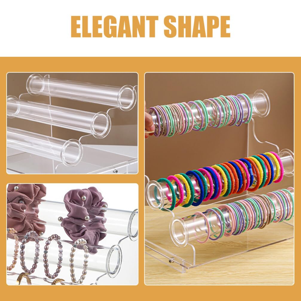 PRETYZOOM Soporte Organizador De Joyas De 3 Niveles Soporte Acrílico Para Collares Brazalete De Cristal Soporte Para Pulsera Exhibición De Joyería Para La Venta De Collares Coleteros